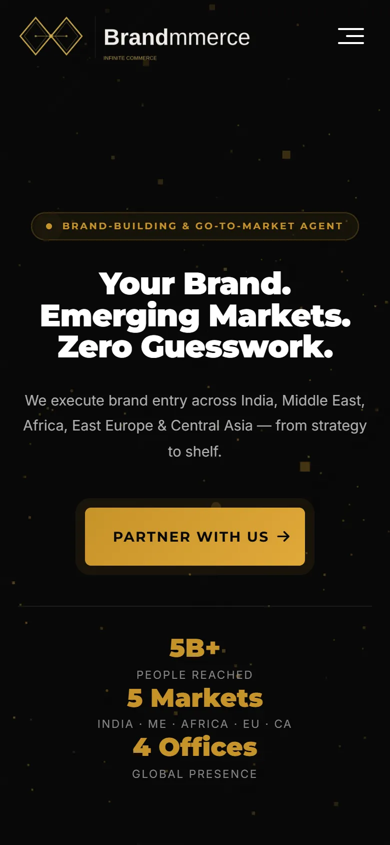 Brandmmerce website, mobile view